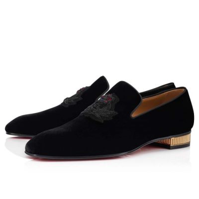 Mocasines Captain Colonnaki Christian Louboutin Hombre - Negros/Dorados - 3201300CMA3